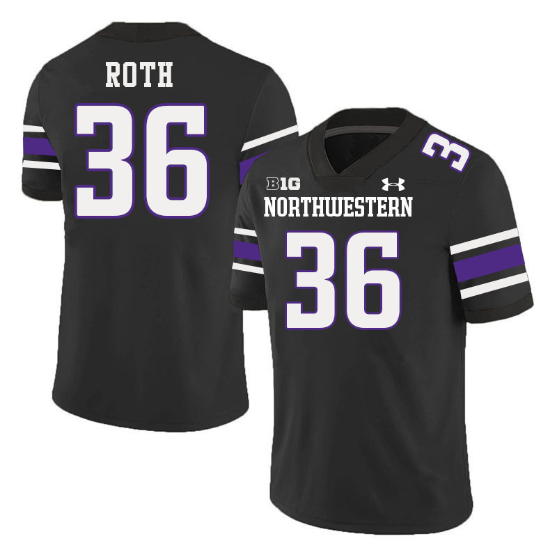 Northwestern Wildcats #36 Payton Roth College Football Jerseys Stitched-Black